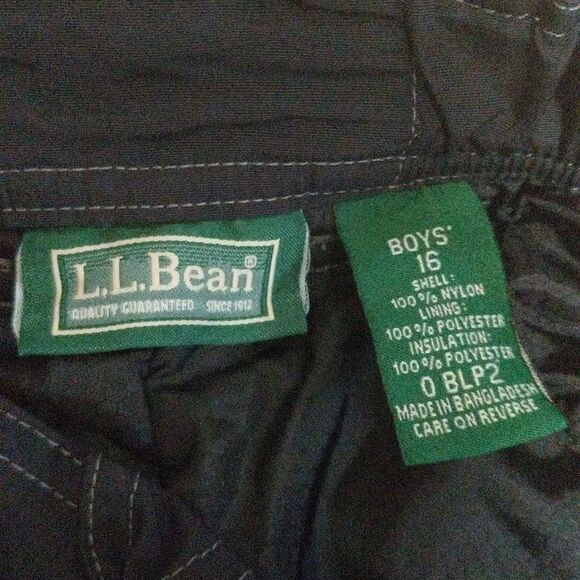 L.L. Bean black ski winter outdoor thinsulate board pants boys size 16 - Picture 6 of 12
